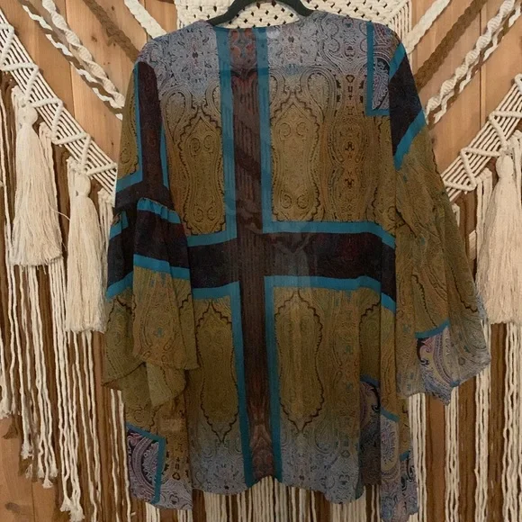 Kaktus Boho Mixed Print Kimono Size Large - Picture 8 of 8